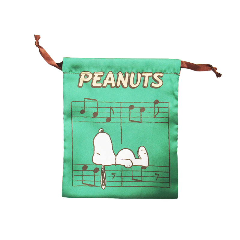PEANUTS リボン巾着 音符